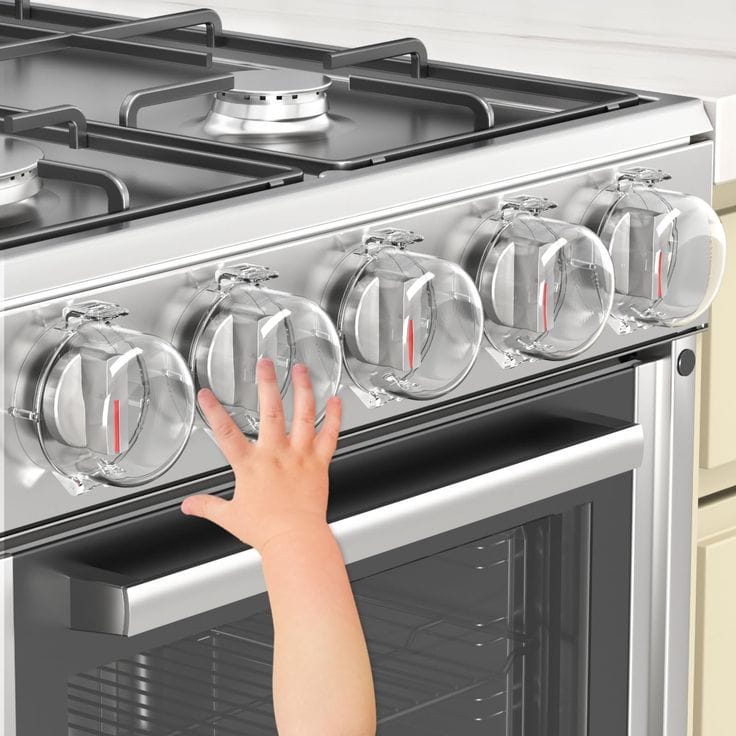 دستگیره‌های ایمنی نصب‌شده بر روی اجاق گاز