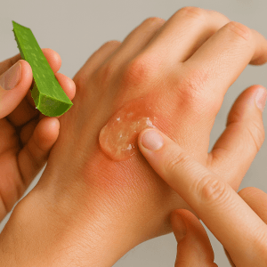 استفاده از ژل آلوئه‌ورا برای درمان سوختگی درجه یک و کاهش التهاب